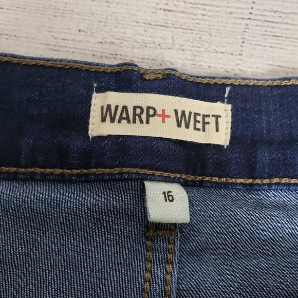 Warp + Weft JFK New York City Piedmont Dark Wash Maternity Denim Jeans Womens 16 - Picture 8 of 16